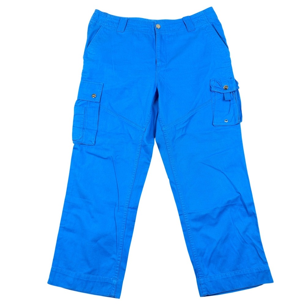 Lauren Ralph Lauren Cargo Pants Womens 12 Cobalt Blue Relaxed Fit Utility
